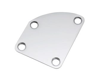 Piastra per manico sagomata cromata a 4 bulloni, nuova, per chitarre stile Strat Tele Deluxe
