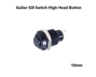 Interruttore di spegnimento per chitarra: pulsante momentaneo nero da 12 mm, kit completo di componenti.