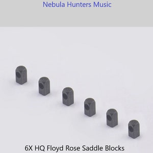 Puede incluir: Seis bloques de selle Floyd Rose de metal negro. Son piezas de repuesto de alta calidad para guitarras eléctricas.