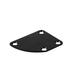 Neck Plate Black 4 Bolt Contoured Off-set New for Strat Tele Delux Style guitars