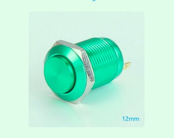 Interruttore di spegnimento/taglio per chitarra, pulsante momentaneo verde da 12 mm per chitarra alta. Kit completo di componenti.