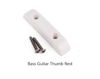 Nuovo poggiapollice per basso in ABS bianco con viti di montaggio per fender jazz e basso P di precisione.