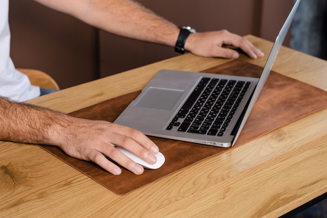 Custom Leather Desk Mat, Personalized Leather Desk Pad, Leather Writing