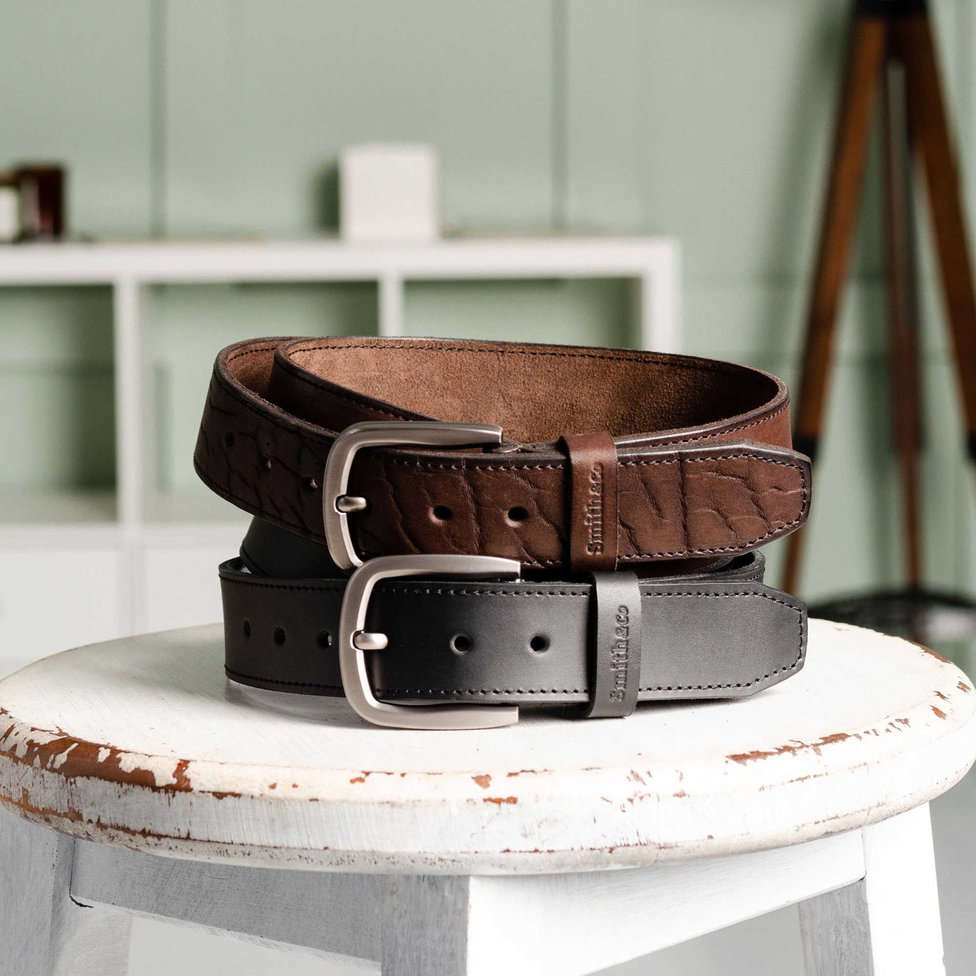 Cintura In Pelle Pieno Fiore Marrone Per Fibbie Firmate Jeans Da - Foto 13