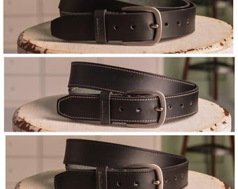 COACH Leather Belt- Black Leather Square Solid Brass Square 