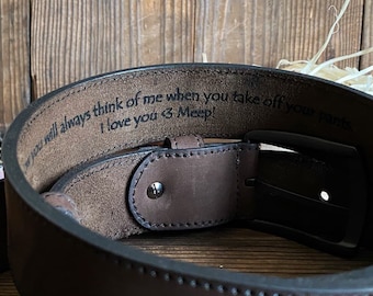 Leather Anniversary Gift for Him, 3rd Anniversary Gift for Him, Father's Day Gift, Personalized Leather Belt for Him, Custom Mens Belt
