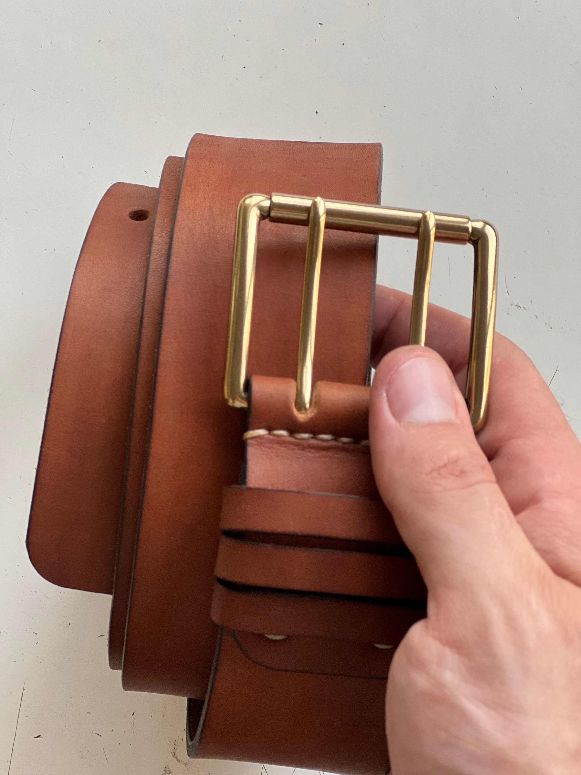 2 Inch Wide Leather Belt, Heavy Duty Full-grain Leather Belt