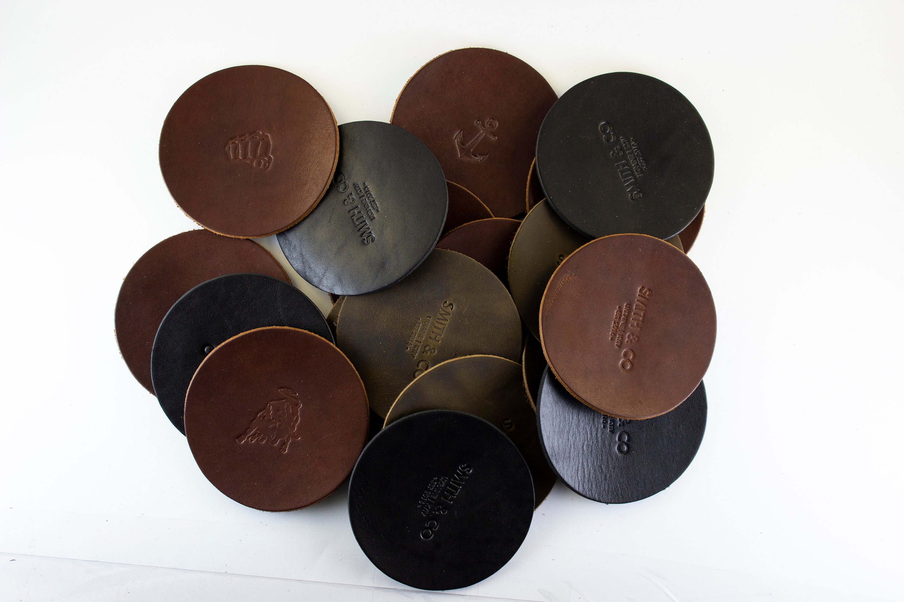 Personalized Leather Coasters Custom Coaster Set Monogram Etsy