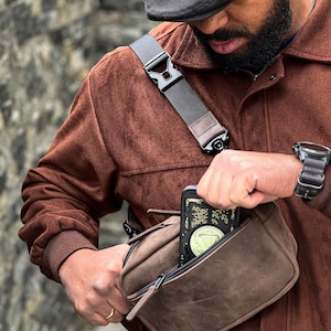 Sac banane en cuir pour homme, sac banane en cuir pour homme, sac bandoulière en cuir pour homme, sac à bandoulière pour homme, bandoulière pour homme, sac banane en cuir noir