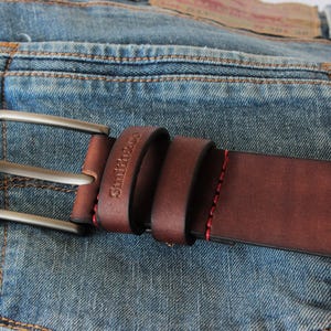 Personalized Mens Belt, Full-Grain Leather Belt for Him, Birthday Mens Gift, Engraved Husband Belt, 3rd Anniversary Belt, Handmade Man Belt