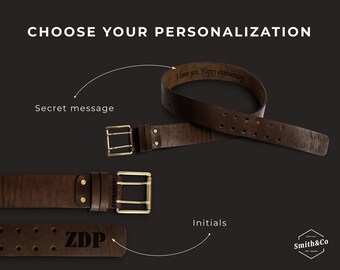 Initiales leather belt