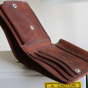 Cartera de cuero Fisher Space Pen, billetera plegable con ranura para bolígrafo, billetera de cuero con presilla para bolígrafo, billetera plegable de cuero para hombre con bolsillo para monedas
