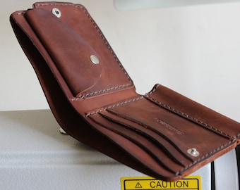 Cartera de cuero Fisher Space Pen, billetera plegable con ranura para bolígrafo, billetera de cuero con presilla para bolígrafo, billetera plegable de cuero para hombre con bolsillo para monedas