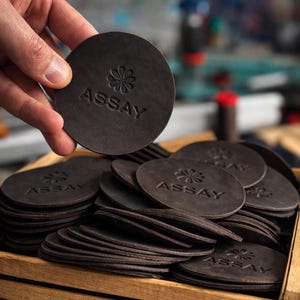 Custom Leather Coasters with Logo – Bulk Embossed Restaurant and Bar Coasters, Leather Drink Coasters, Wholesale Corporate & Wedding Favors