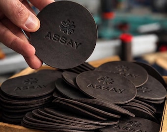 Custom Leather Coasters with Logo – Bulk Embossed Restaurant and Bar Coasters, Leather Drink Coasters, Wholesale Corporate & Wedding Favors