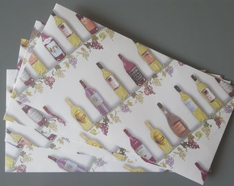 4 envelopes wine bottle motif Din lang envelopes