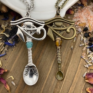 2pc Eye Of Ra Stone Wire Wrap Pendant Necklace Custom Gemstone Tea Oils Beads Glitter Incense Witch Salts Chronic Illness Awareness