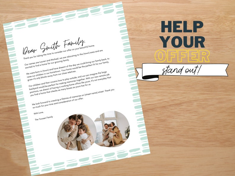 Buyer to Seller Letter Template Home Buyers Template Love Etsy