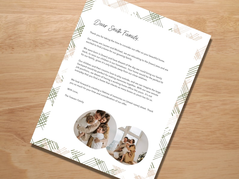 Buyer To Seller Letter Template Home Buyers Template Love Etsy