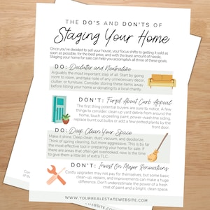 Real Estate Staging Prep Flyer | Real Estate Marketing | Seller's Guide | Realtor Listing Presentation | Staging Your Home to Sell | Canva