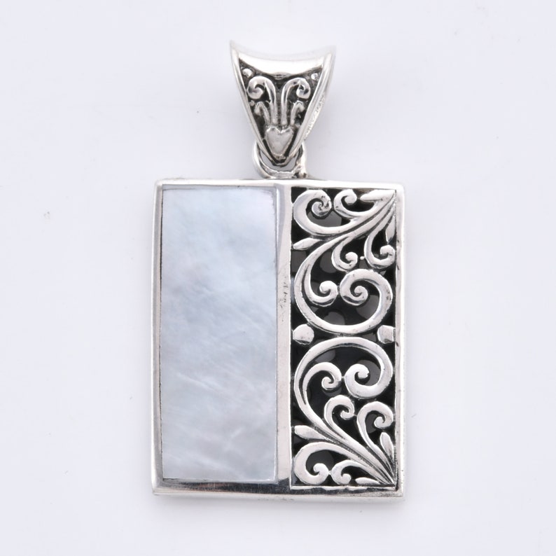 925 sterling silver Ring and Pendant Set MOP Clearance sale Mother of Pearl
