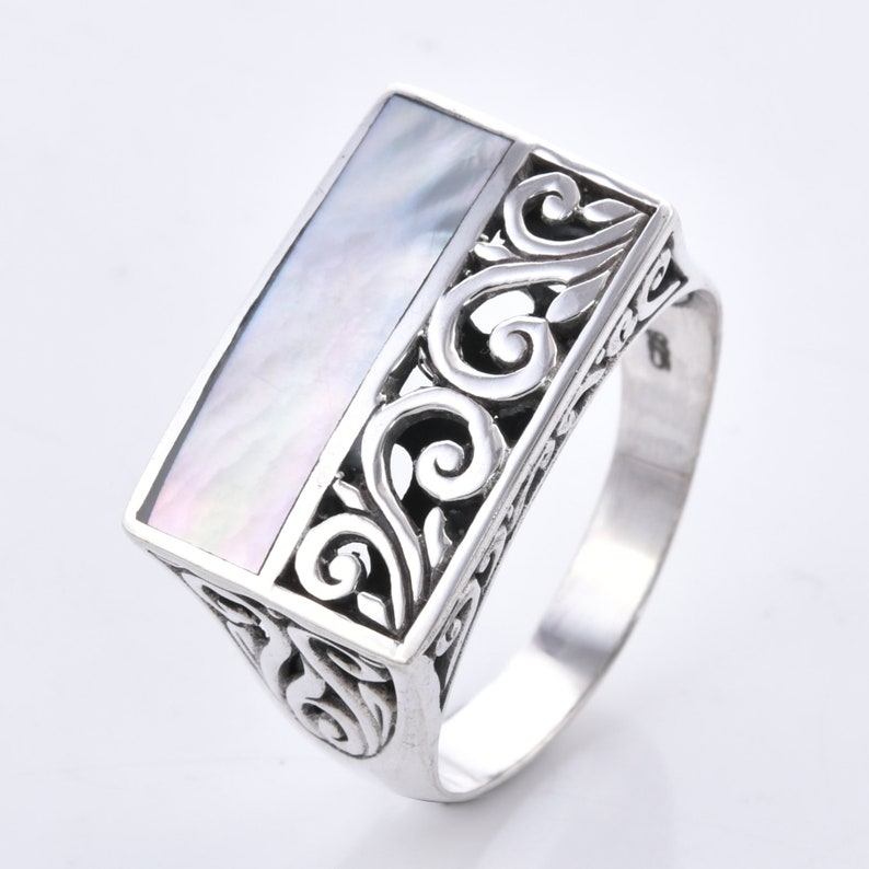 925 sterling silver Ring and Pendant Set MOP Clearance sale Mother of Pearl