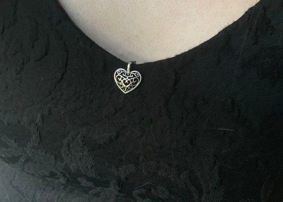 Black summer dress with heart charm - image 4