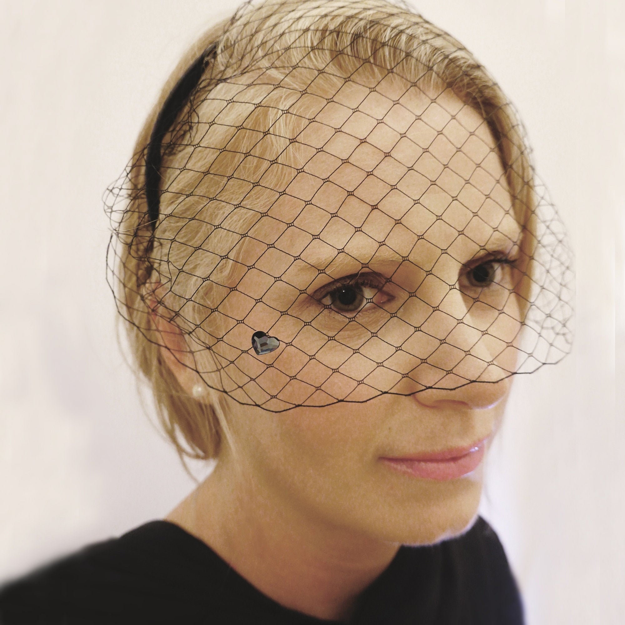 Black Veil Headband Masquerade Ball Bachelorette Veil Mask Etsy Hong Kong