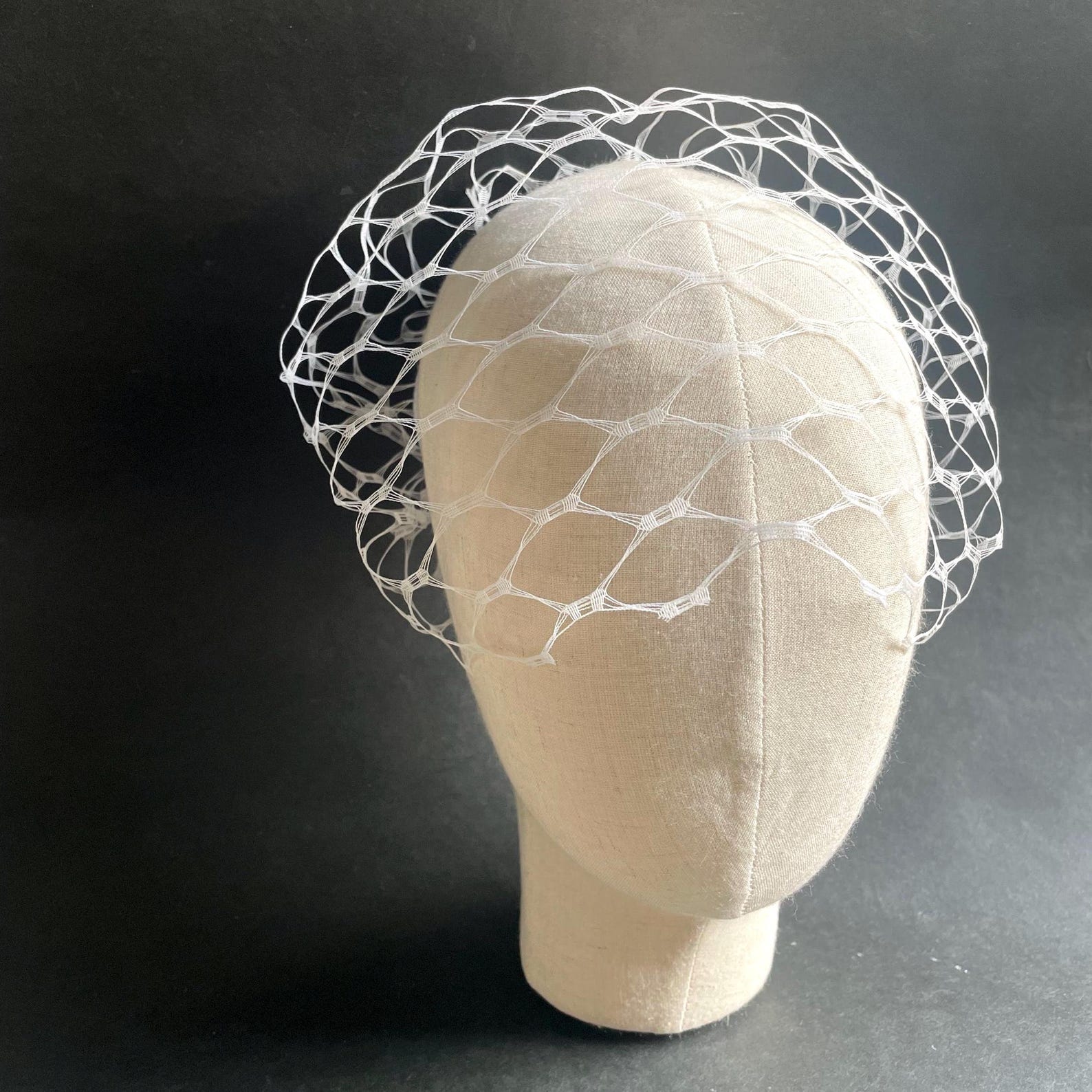 White Birdcage Veil, White Face Veil Wedding, Bachelorette Veil, Hens — free download