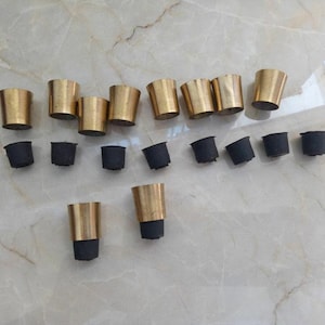 Lot of 10 Solid Brass Spare Tip for Walking Stick Cane - Spare Part Of Antique Vintage Cane Stick - Spare Rubber Tip for Walking Cane Stick