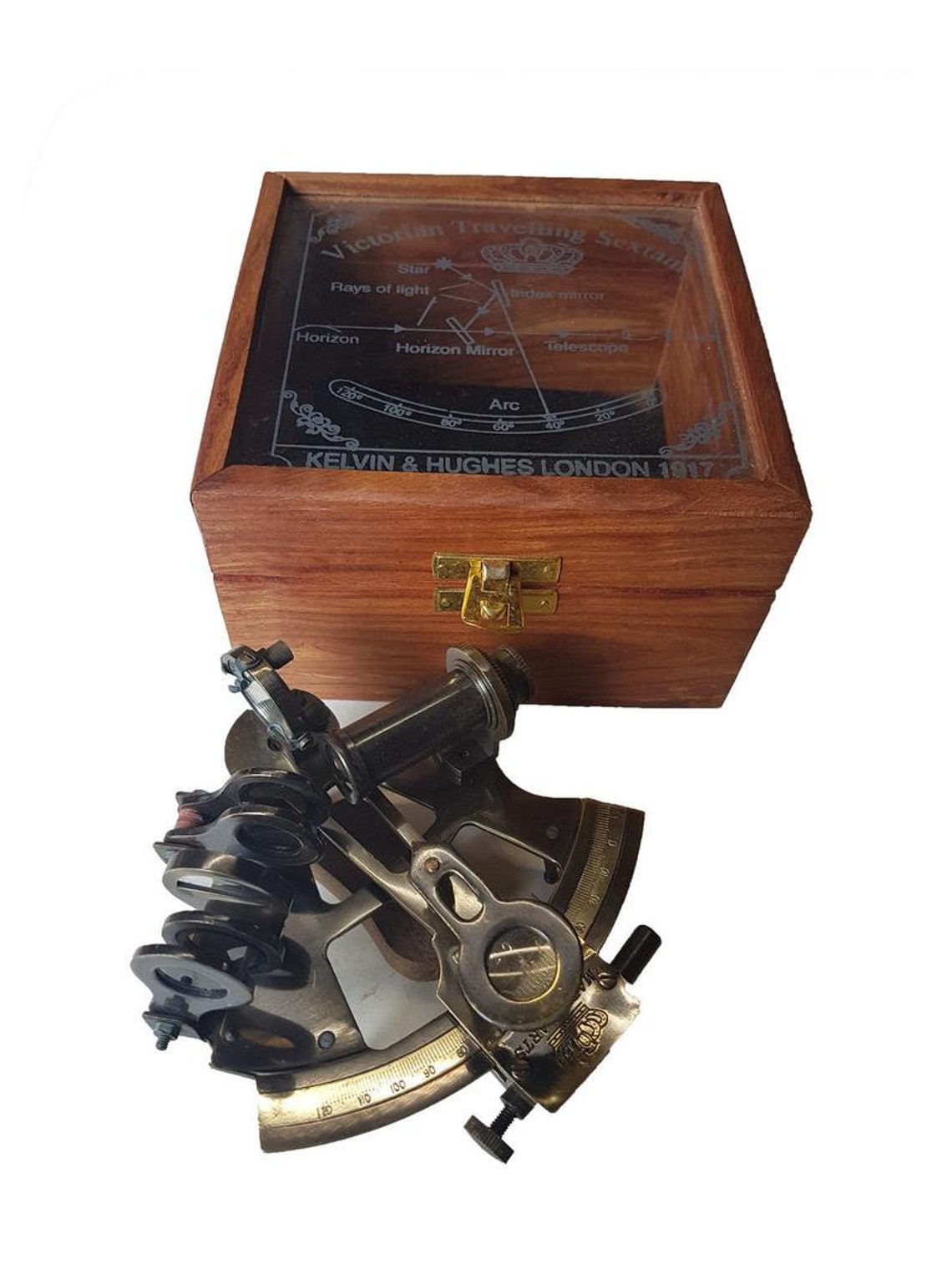 Vintage Nautical Antique Sextant With Handmade Wooden Box. Etsy