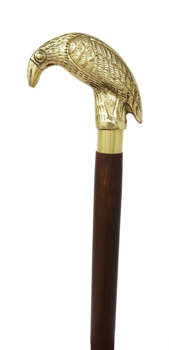 Brass Victorian Style Head Handle handmade Vintage Wooden Walking Stick Cane