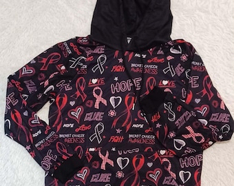 Esperanza de una cura - Sudadera con capucha para concienciar sobre el cáncer de mama para mujeres