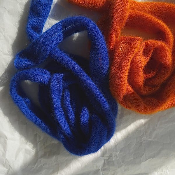 Orientique Wool Knit Scarf Cobalt