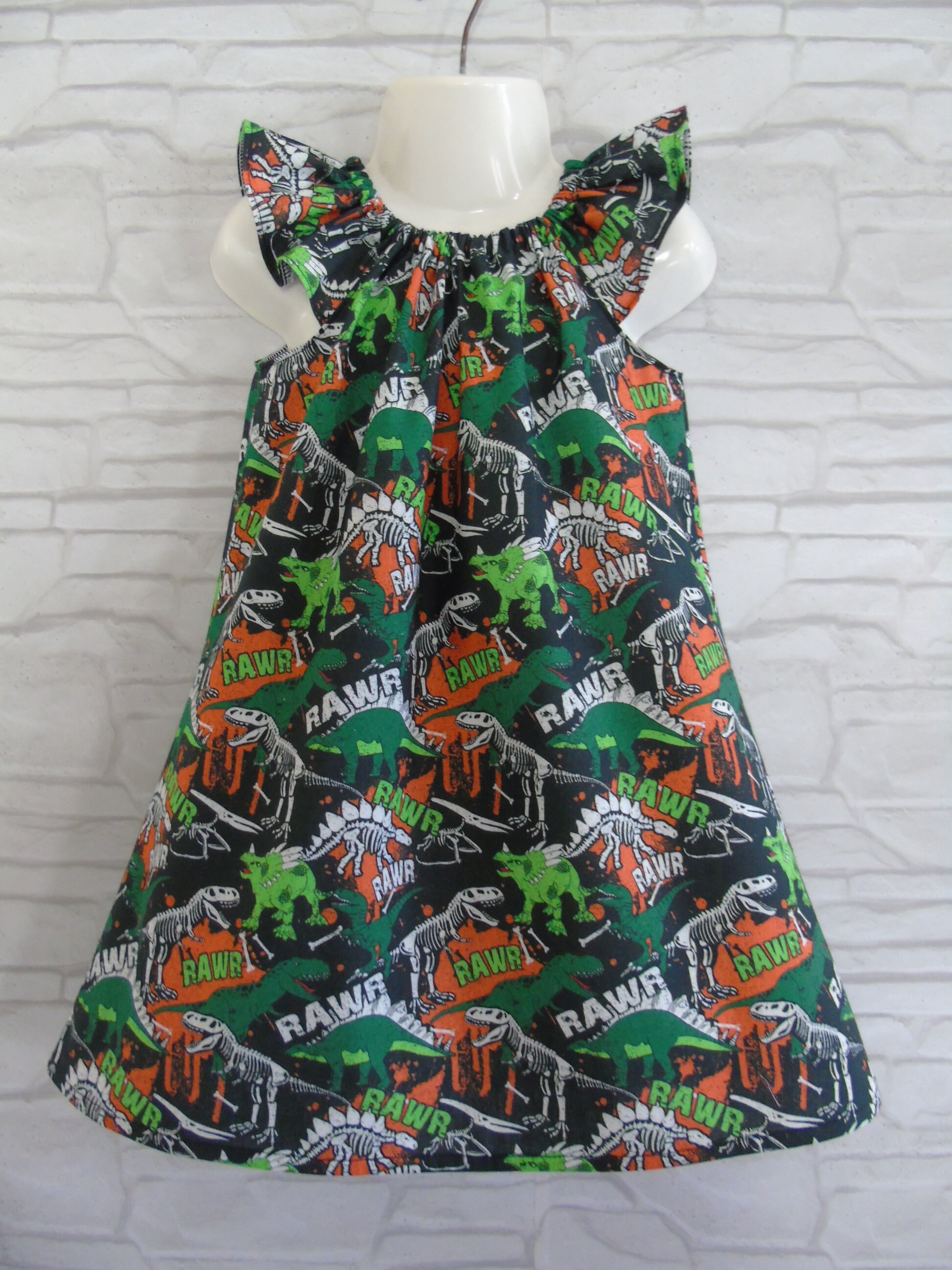 Girls Dinosaurs Dress Child's Dress Toddler Outfit Baby Etsy UK