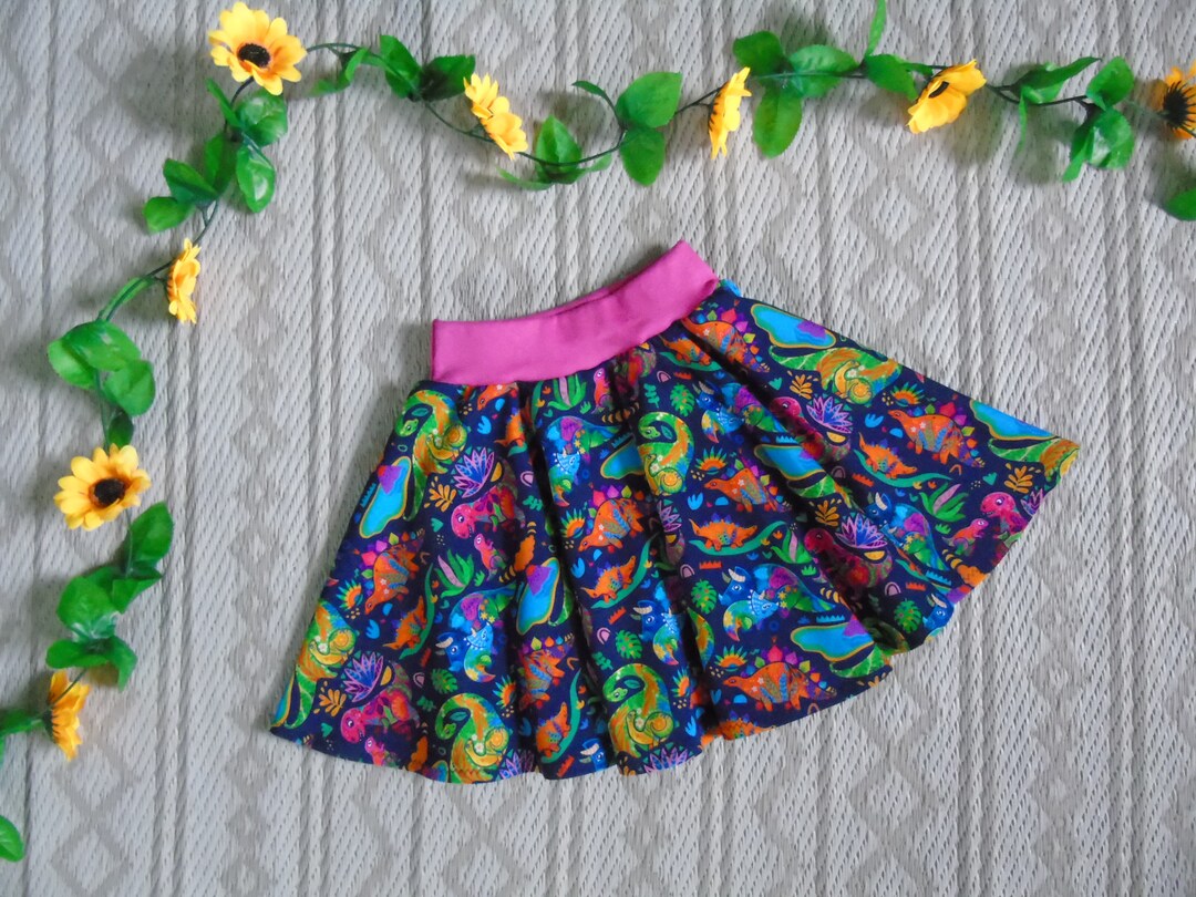 Girls Dinosaurs Skirt Full Circle Skirt Super Twirly Skirt Celebration