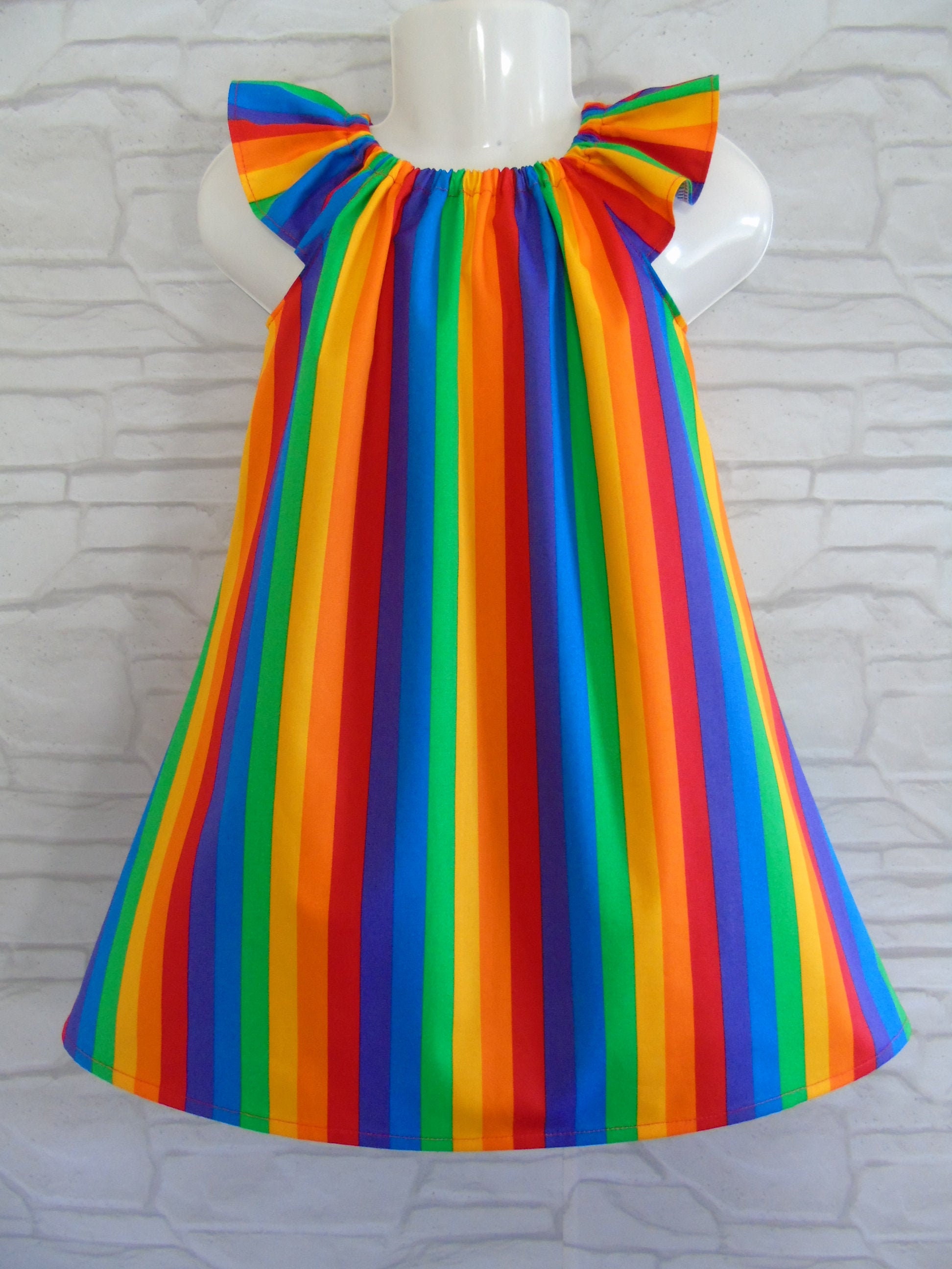 Girls Rainbow Colors Dress Baby's Dress Toddler Dress - Etsy UK