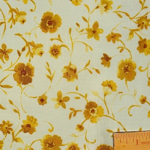 Yellow Floral Cotton Fabric: Cape Cod Collection by Paintbrush Studios