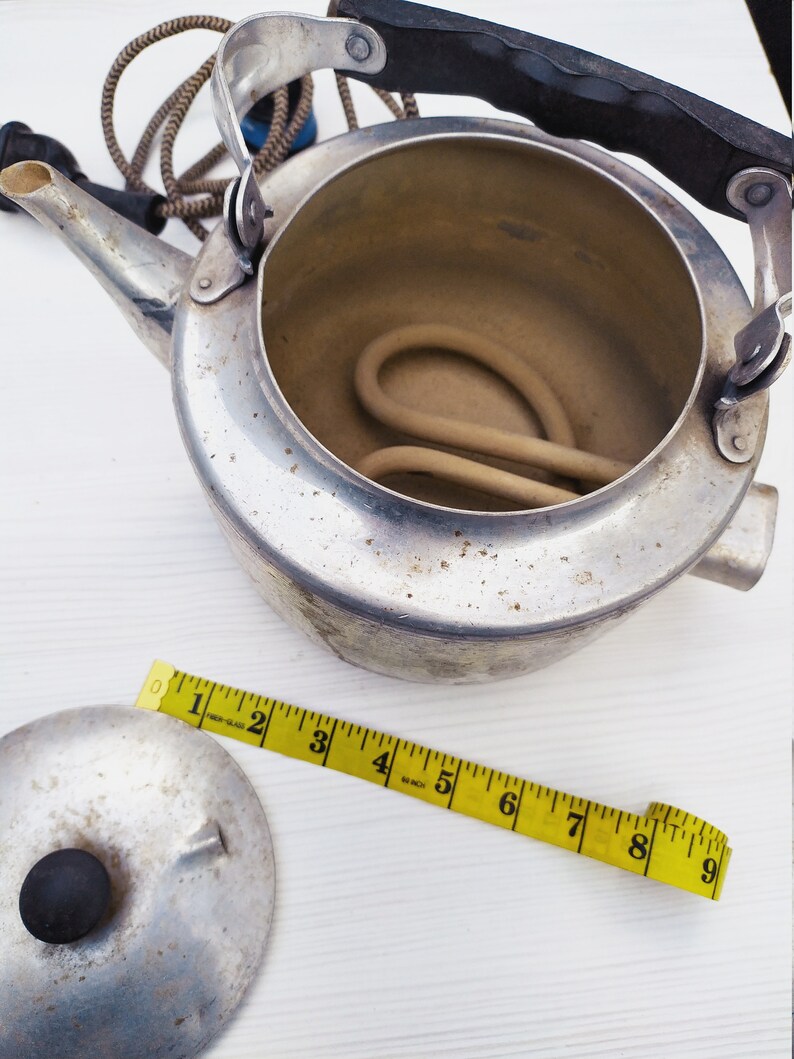 Large Vintage Electric aluminium Tea Kettle 3L Soviet metal Etsy