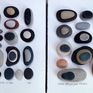 Lake Michigan Rock Collage in Shadow Box Frame - Etsy