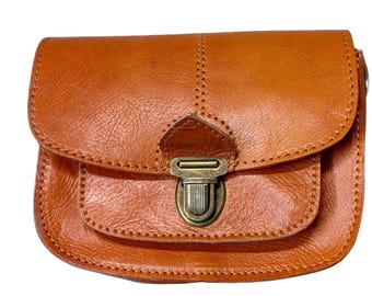 Moroccan leather bag cross body thick leather  bag  great gift lovely/quality/travel one