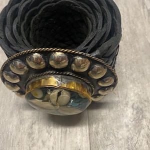 MOROCCAN Style Faux Leather Belt Black and Copper O/S moroccan belt products for sale | eBay main image 3