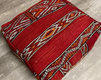 vintage Moroccan floor cushion handmade inspired from vintage rug Beni ourain tribe/gift