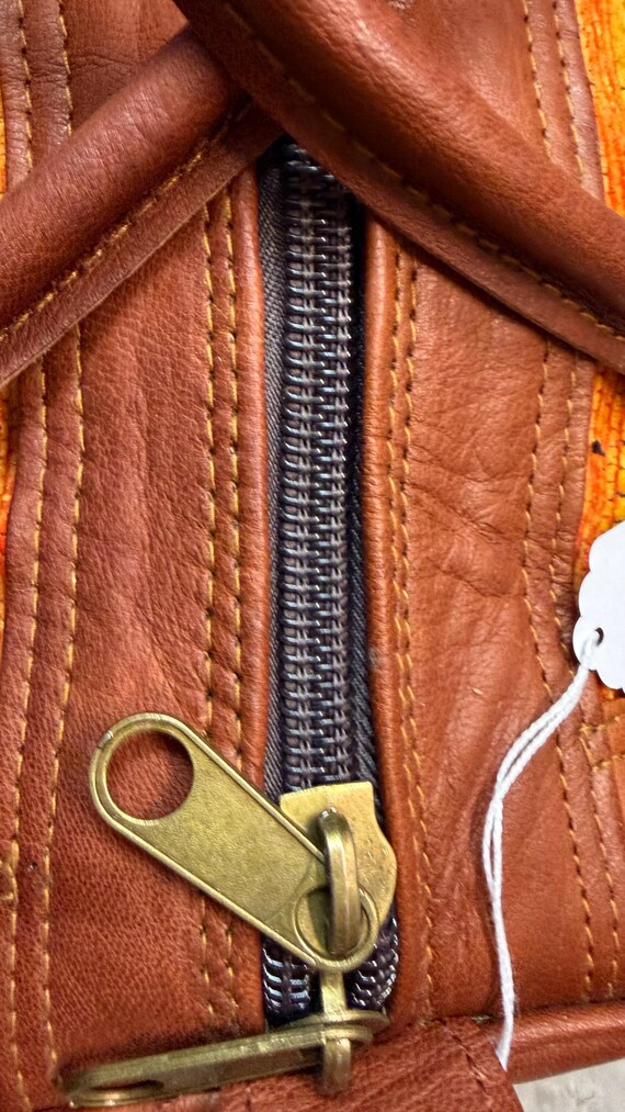 Moroccan Travel bag leather duffel bag large leather Weekender lovely killim carpet bag View 4