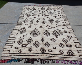 Vintage Moroccan Berber Rug, Azilal Beni Ourain Style, Large (12'7" x 5'1")