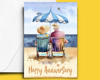 Printable Anniversary Card, Happy Anniversary, Digital Card, Print at Home Card, Downloadable Cards, Instant Download Card, A5 Greeting Card