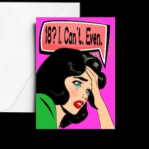 Carte d'anniversaire 18e imprimable, drôle de carte 18e, carte numérique, impression à la maison carte, cartes téléchargeables, carte à téléchargement immédiat, carte de voeux A5