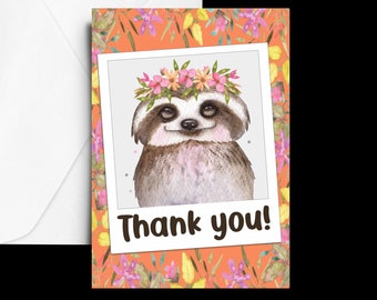 Printable Thank You Card, Cute Raccoon Card, Digital Card, Print at Home Card, Downloadable Cards, Instant Download Card, A5 Greeting Card