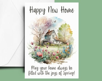 Printable New Home Card, Happy Housewarming, Digital Card, Print at Home Card, Downloadable Cards, Instant Download Card, A5 Greeting Card