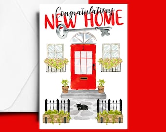 Printable New Home Card, Happy Housewarming, Digital Card, Print at Home Card, Downloadable Cards, Instant Download Card, A5 Greeting Card
